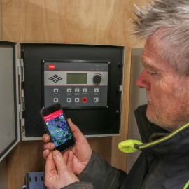 Phil Helmn, Ingestre Park's golf course advisor, checking the sprinklers via the Toro Lynx central control system.