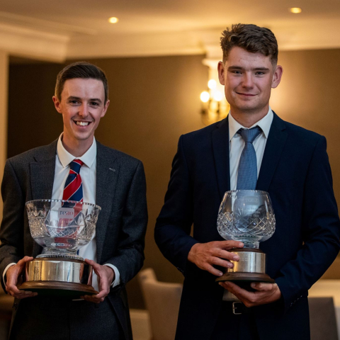 2023 Toro Student Greenkeeper of the Year Awards winners Michael Russell (left) and Daniel Martin.