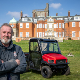 Ian Osbon, head groundsman at Pangbourne College, with the new Toro Workman UTX utility vehicle.