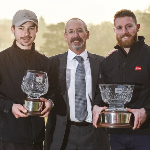 Daniel Ashelby winner of the Student Award, right, with Danny Patten winner of the Young Student Award. left, and Reesink's David Cole.