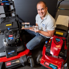 Revill Mowers won the award for parts alongside the silver award for Dealer of the Year, seen here with joint director Jason Revill.