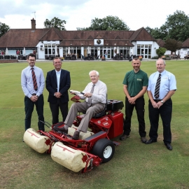 L-R: Jonathan Kaltner - General manager, Larry Pearman - Reesink, John Cockburn - (former) Oliver Landpower, Andy Smith - Course Manager, Glen Giddings - Oliver Landpower