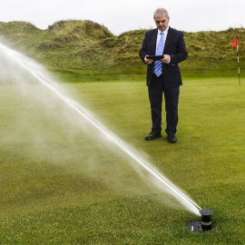 Course manager Chris Whittle using Toro Lynx central control.