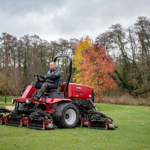 Stowmarket Golf Club course manager, Matt Gill, on the club’s new Toro Reelmaster 6700.