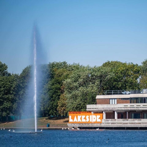 The Otterbine fountain in front of the newly refurbished community centre.