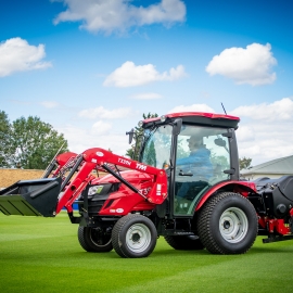 The TYM T393 tractor in action at Crystal Palace Football Club training ground.