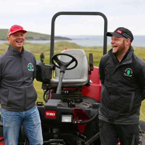 Jason Norwood (right) with club captain Andy Bain.