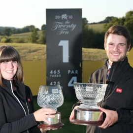 Young award winner Rhian Barton (left) and main award winner Matthew Milligan.