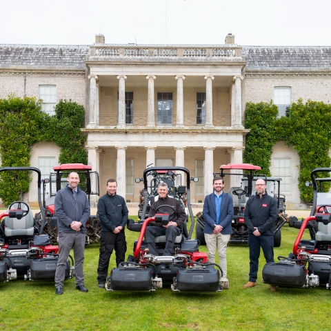 From left, Reesink’s Jon Cole, Goodwood’s Rob Dyer, Simon Berry and Gary Beves, and Reesink’s Paul Bell at Goodwood.