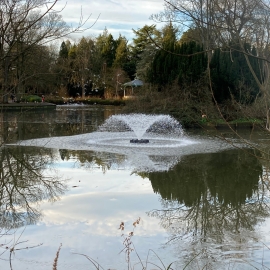 One of South Park’s new 1HP Sunburst aerating fountains from Otterbine.