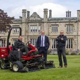 From left: Ratho Park Golf Club’s head greenkeeper Craig McCrorie and club manager Robert Dobbie with Reesink’s rep Neil Mackenzie.