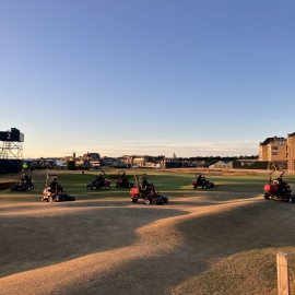 Reesink Turfcare was called upon to provide set-up procedure training to ensure consistency in after-cut appearance for The Open at St Andrews.