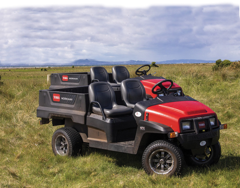 Two Toro Workman GTX Lithium-Ion vehicles.